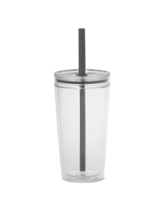 Vaso MiiR Everywhere 16oz Doble Pared con Popote Transparente