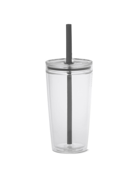 Vaso MiiR Everywhere 16oz Doble Pared con Popote Transparente