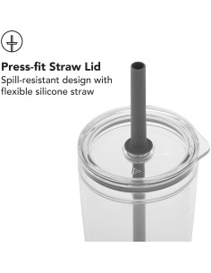 Vaso MiiR Everywhere 16oz Doble Pared con Popote Transparente 2