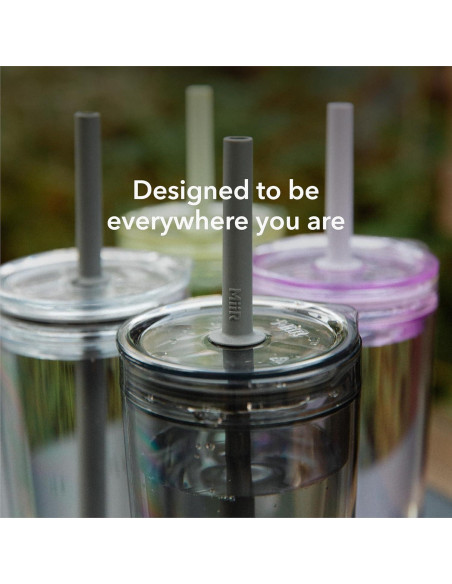 Vaso MiiR Everywhere 16oz Doble Pared con Popote Transparente