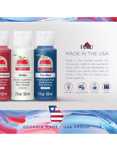 Conjunto de Pintura Acrílica Apple Barrel PROMOTCK 18 Colores 59 ml