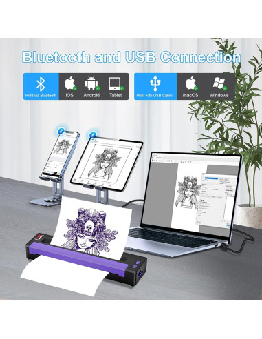 Impresora de Tatuajes TATOPRT P19 Inalámbrica Bluetooth
