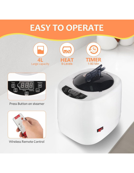 Generador de Vapor de Sauna Portátil NetLea 4L 1500W