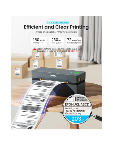 Impresora de Etiquetas Térmicas Bluetooth POLONO PL80E 4x6