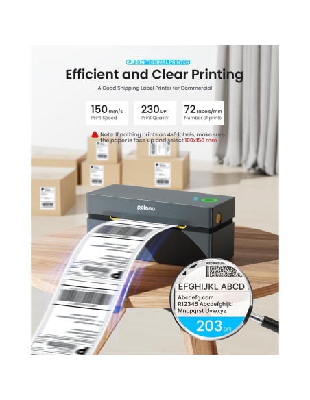 Impresora de Etiquetas Térmicas Bluetooth POLONO PL80E 4x6