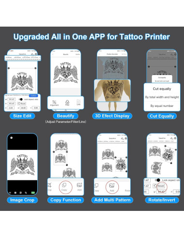 Impresora de Tatuajes TATOPRT P19 Inalámbrica Bluetooth