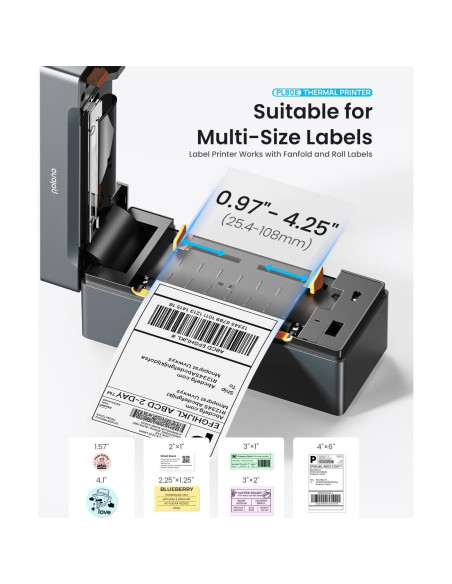 Impresora de Etiquetas Térmicas Bluetooth POLONO PL80E 4x6