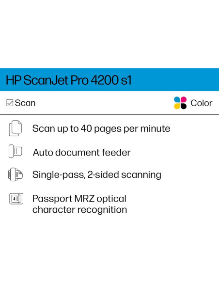 Escáner HP ScanJet Pro 4200 s1 Dúplex 40 ppm ADF 50 hojas