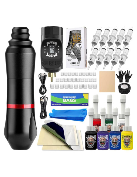 Kit de Tatuaje HAWINK Máquina Rotativa Inalámbrica 1600mAh