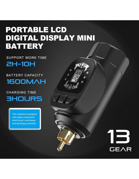 Kit de Tatuaje HAWINK Máquina Rotativa Inalámbrica 1600mAh