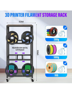 Soporte para Impresora 3D GIASSVIO 4 Niveles para 52 Bobinas 2