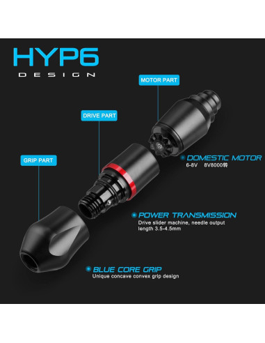 Kit de Tatuaje HAWINK Máquina Rotativa Inalámbrica 1600mAh