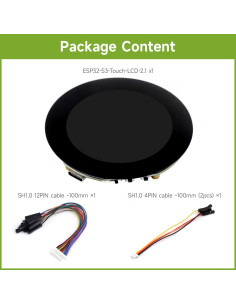 Pantalla Táctil Redonda Waveshare ESP32-S3 2.1" 480x480 Wi-Fi BLE 2