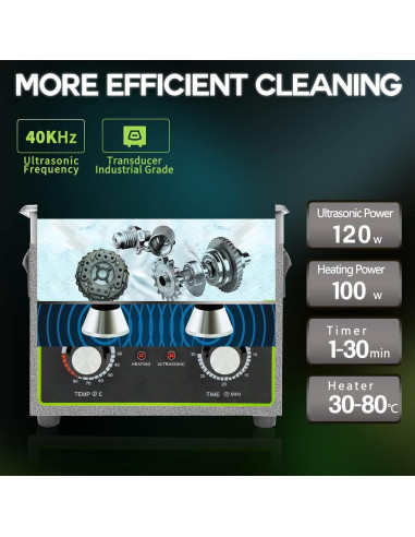 Limpiador Ultrasónico 3L ONEZILI con Canasta de Acero 120W