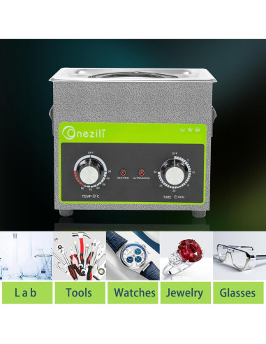 Limpiador Ultrasónico 3L ONEZILI con Canasta de Acero 120W