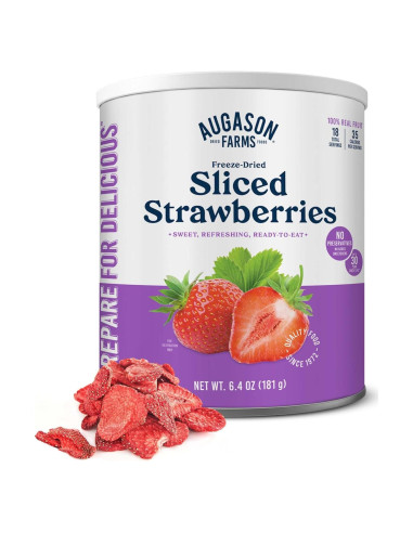 Fresas Deshidratadas por Congelación Augason Farms 181g - Snack Saludable