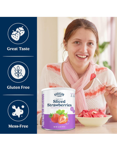 Fresas Deshidratadas por Congelación Augason Farms 181g - Snack Saludable