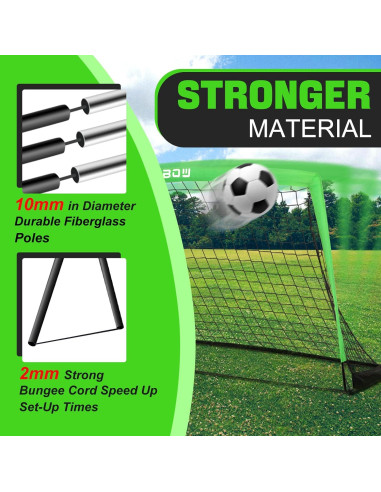 Portería de Fútbol RUNBOW 183x122 cm Plegable con Bolsa