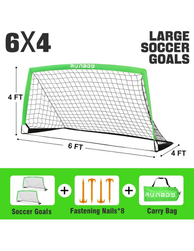 Portería de Fútbol RUNBOW 183x122 cm Plegable con Bolsa
