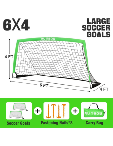 Portería de Fútbol RUNBOW 183x122 cm Plegable con Bolsa
