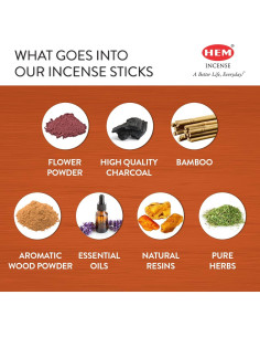 Incienso de Meditación HEM - 6 Paquetes de 120 Varitas - 3.4 kg 2