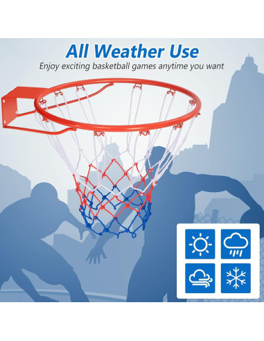 Aro de Baloncesto Goplus 18" Montaje en Pared con Red