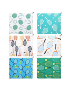 6 Toallas de Tenis Tingjoo Multicolor 38x43 cm Secado Rápido