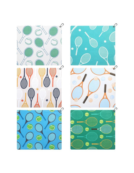 6 Toallas de Tenis Tingjoo Multicolor 38x43 cm Secado Rápido