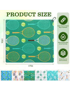 6 Toallas de Tenis Tingjoo Multicolor 38x43 cm Secado Rápido 2