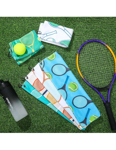 6 Toallas de Tenis Tingjoo Multicolor 38x43 cm Secado Rápido