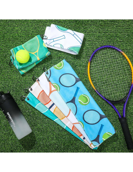 6 Toallas de Tenis Tingjoo Multicolor 38x43 cm Secado Rápido