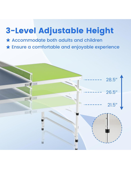 Mesa de Ping Pong Plegable Goplus 120 cm Azul Verde con Red