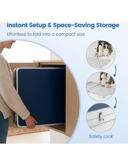 Mesa de Ping Pong Plegable Goplus 120 cm Azul Verde con Red