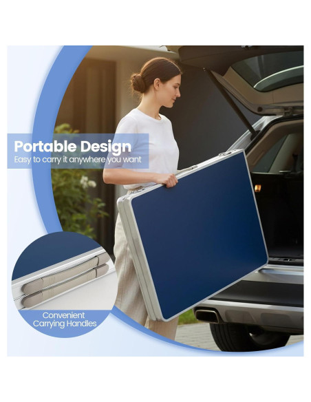 Mesa de Ping Pong Plegable Goplus 120 cm Azul Verde con Red