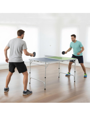 Mesa de Ping Pong Plegable Goplus 120 cm Azul Verde con Red