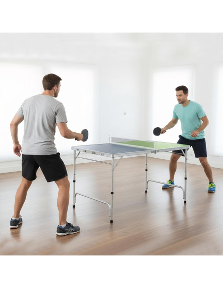 Mesa de Ping Pong Plegable Goplus 120 cm Azul Verde con Red