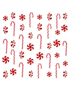 Adornos de Bastones de Caramelo WILLBOND 48 Pcs Decoración Navidad