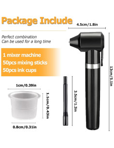 Mezclador de Tinta TONBAO Eléctrico con 50 Palitos y Tapas 2