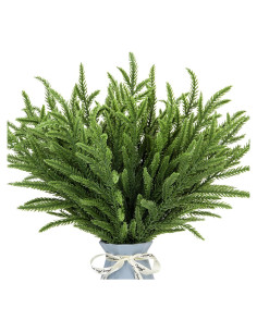 24 Ramas de Pino Norfolk Artificiales Kunjocy 34.3 cm Verde