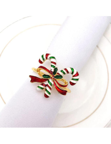 10 Anillos de Servilleta de Navidad ENASGLOO - Caña de Navidad