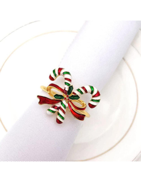 10 Anillos de Servilleta de Navidad ENASGLOO - Caña de Navidad