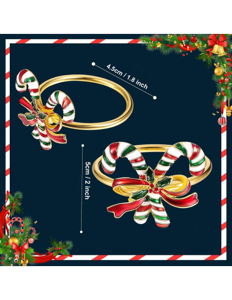 10 Anillos de Servilleta de Navidad ENASGLOO - Caña de Navidad