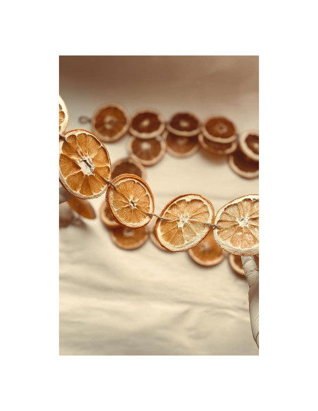 Guirnalda de Naranjas Secas Rústica 150 cm - Decoración Navideña