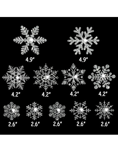 Adhesivos de Ventana Navidad SALEMAR 147PCS Copos Brillantes