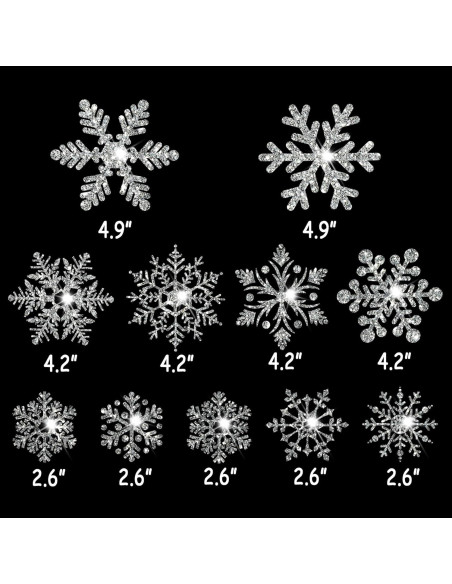 Adhesivos de Ventana Navidad SALEMAR 147PCS Copos Brillantes