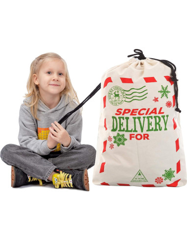 Bolsa de Regalo de Lona Grande JOYIN 66x48 cm Navidad