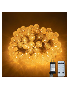 Luces de Cuerda LED 15m 100 Bolas de Cristal Ogrmar Blanco Cálido