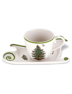 Taza Jumbo Spode Christmas Tree 532ml con Plato Trineo