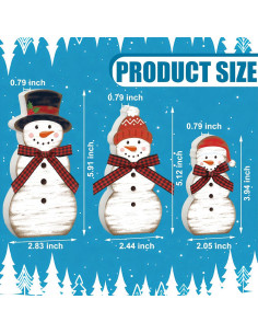 3 Piezas Decoración de Mesa Muñeco de Nieve Madera Augisteen 2