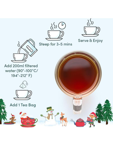 Set de Regalo de Té VAHDAM Navidad 2025 - 9 Bolsitas Premium